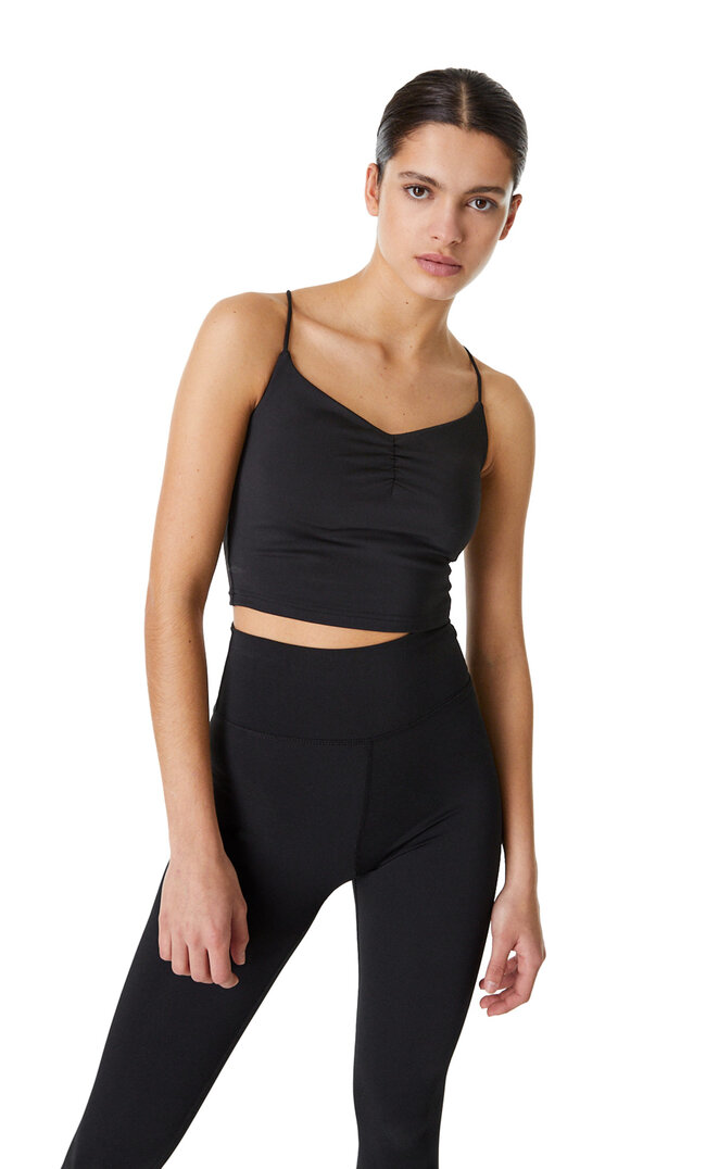 Stradivarius Sporttop Mit Gekreuzten Trägern Am Rücken Schwarz Xs