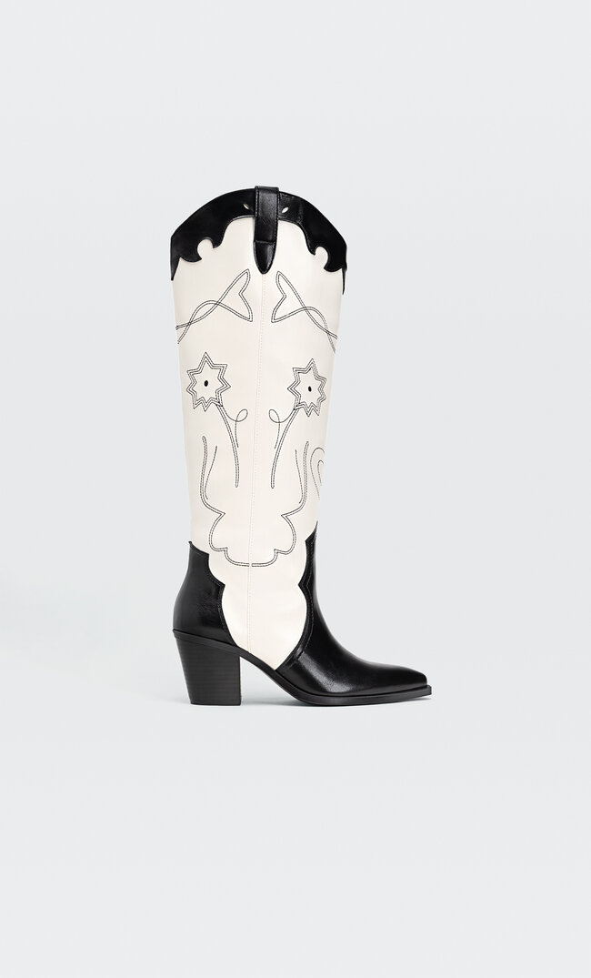 Stradivarius Embroidered Cowboy Boots Combined 4