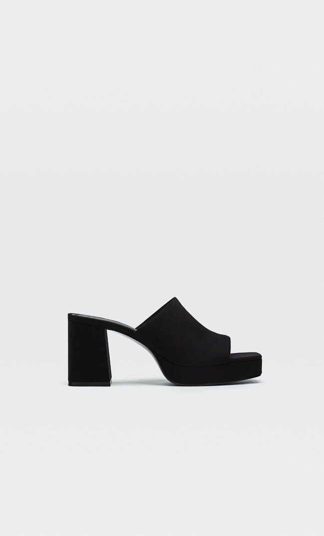 Stradivarius High-Heel Platform Sandals Black 2