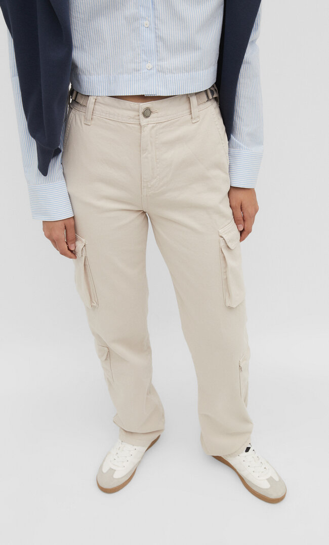 Stradivarius Pantalon cargo taille ajustable  Pierre 38