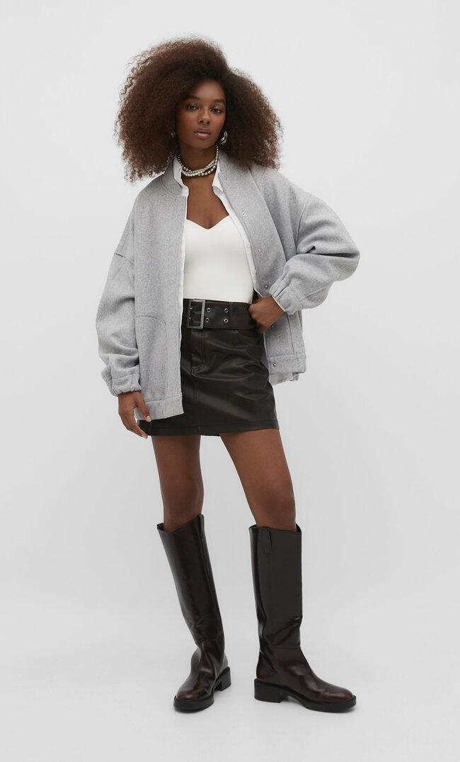 Stradivarius Body mit Herzausschnitt Ecru L