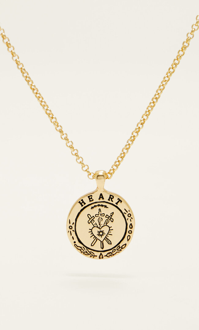 Stradivarius Lanț Tarot Heart. Gold Plated Galben M Fashion-FEMEI-Bijuterii-9441 imagine reduceri