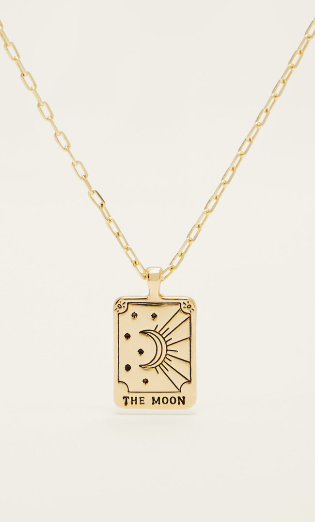 Stradivarius Lanț Tarot The Moon. Gold Plated Galben M Fashion-FEMEI-Bijuterii-9441 imagine reduceri