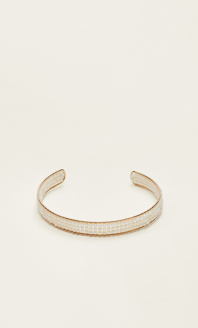 Stradivarius Choker Mit Perlen Ecru M