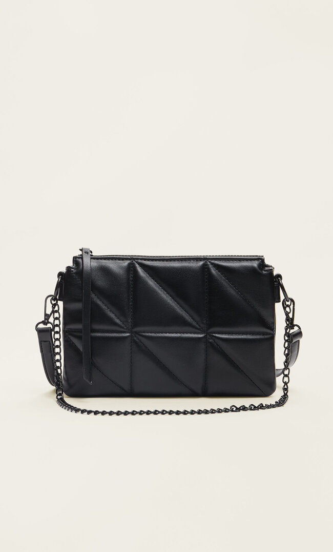 Stradivarius Geantă Crossbody Monocromă Cu Lanț Negru M Crossbody imagine reduceri
