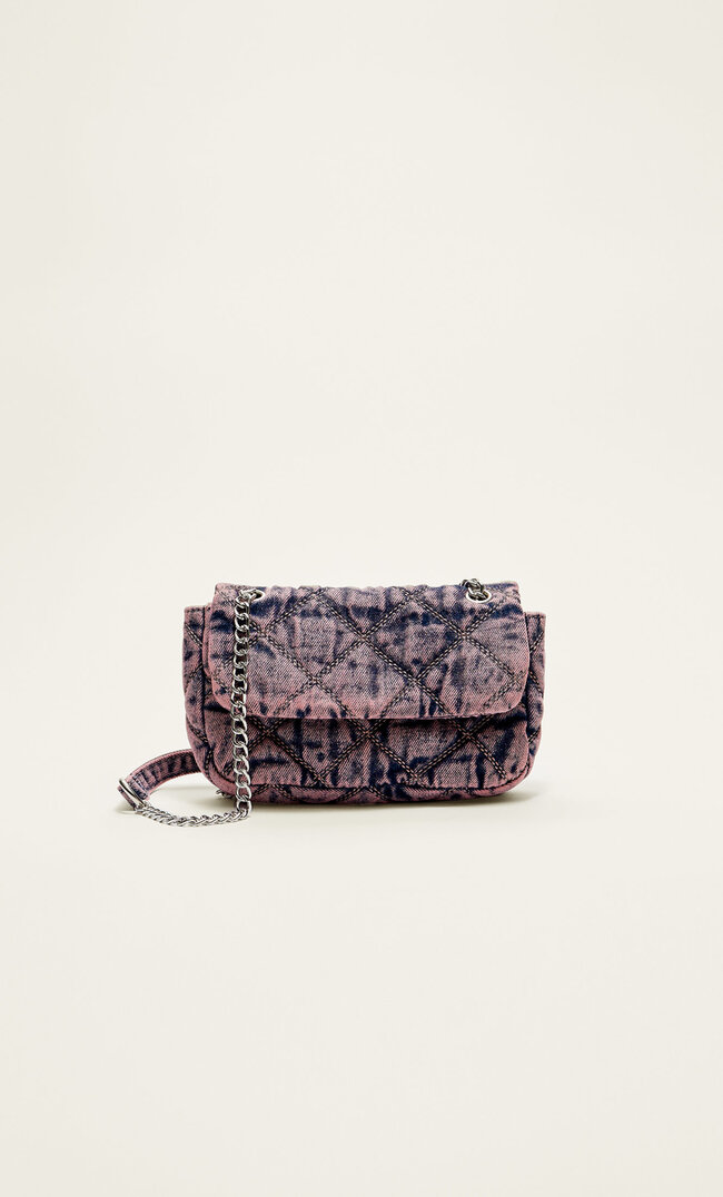 Stradivarius Mini-Jeans-Umhängetasche Rosa Nude M