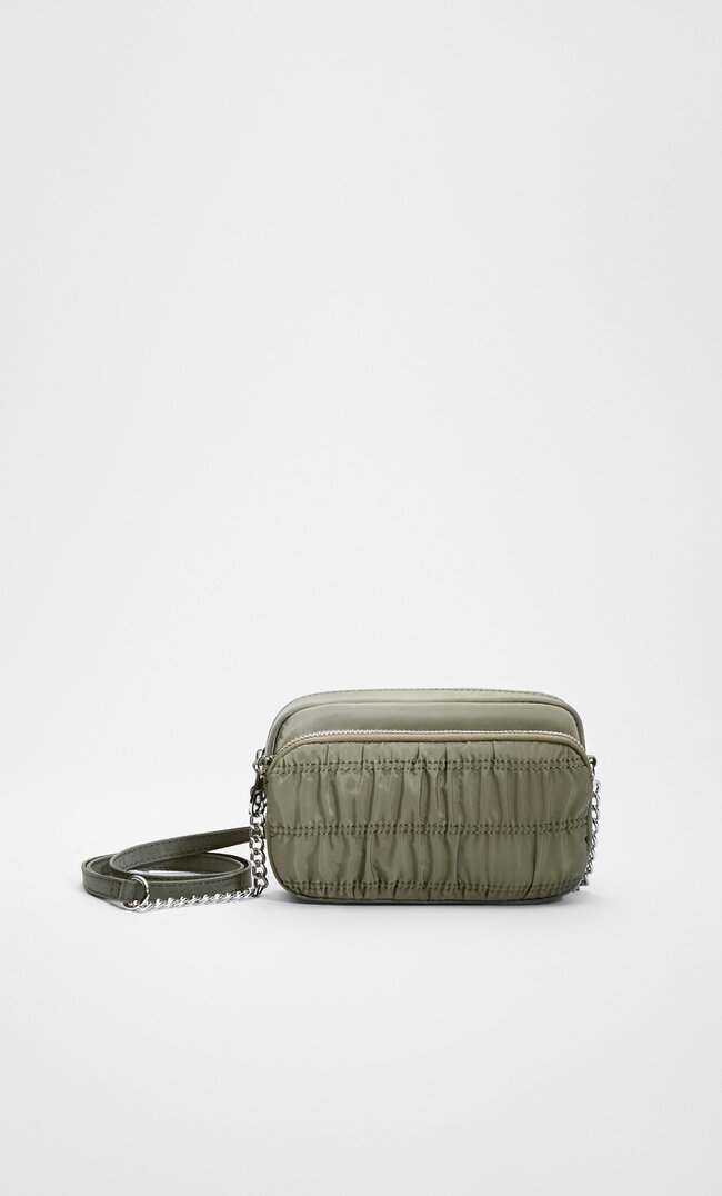 Stradivarius Geraffte Tasche Im Reporter-Stil Khaki M