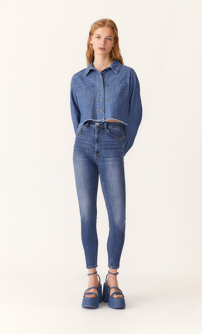 Stradivarius Blugi Skinny Cu Talie Foarte Înaltă Multicolor 40 Blugi imagine reduceri