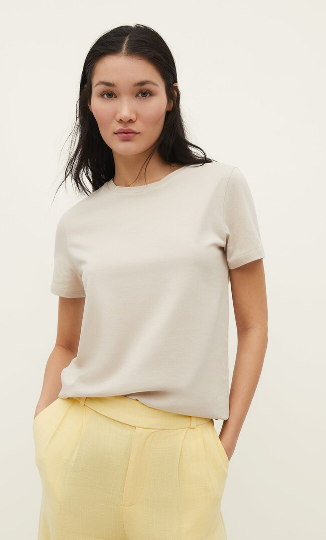 Stradivarius Basic T-Shirt Steingrau Xs