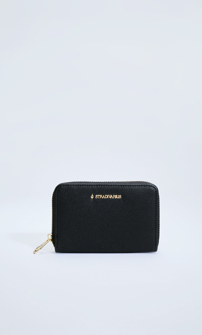 Stradivarius Portmoneu Dreptunghiular Saffiano Negru M Dreptunghiular imagine reduceri