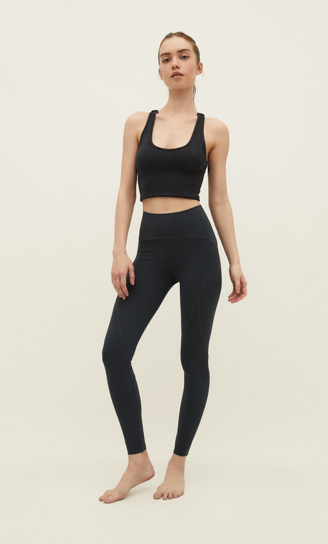 Stradivarius Modelujące Legginsy Sportowe Ciemnoszary Xl