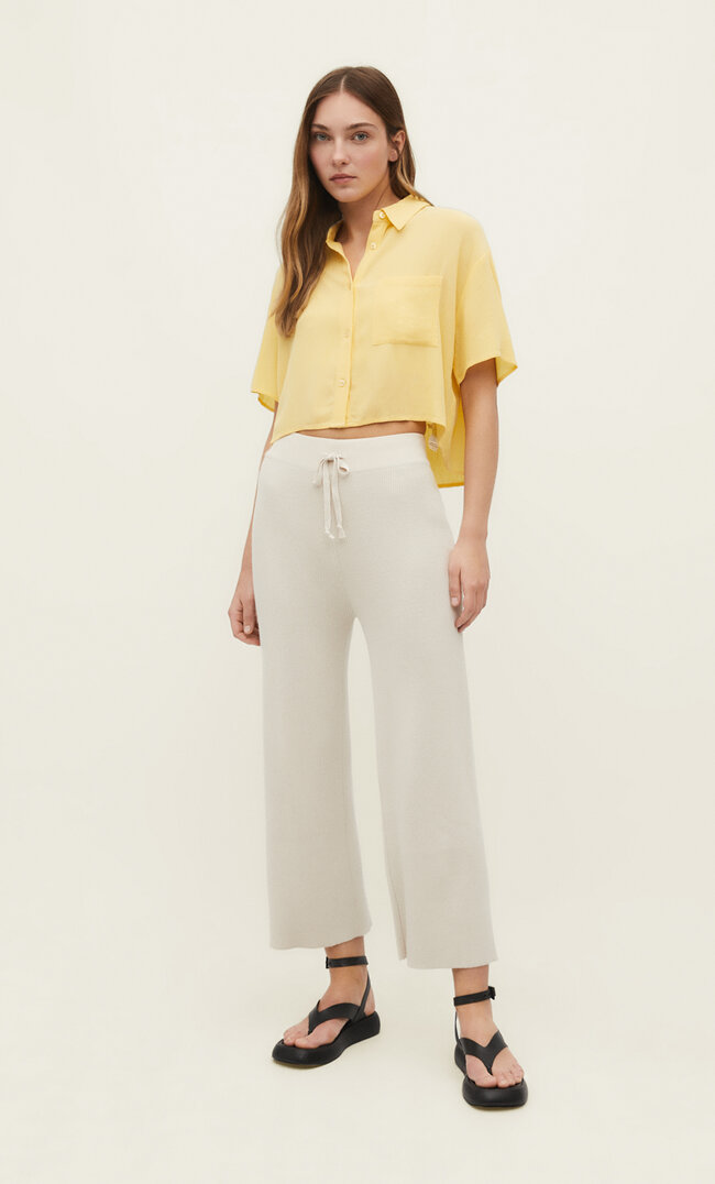 Stradivarius Strick-Culotte Steingrau M