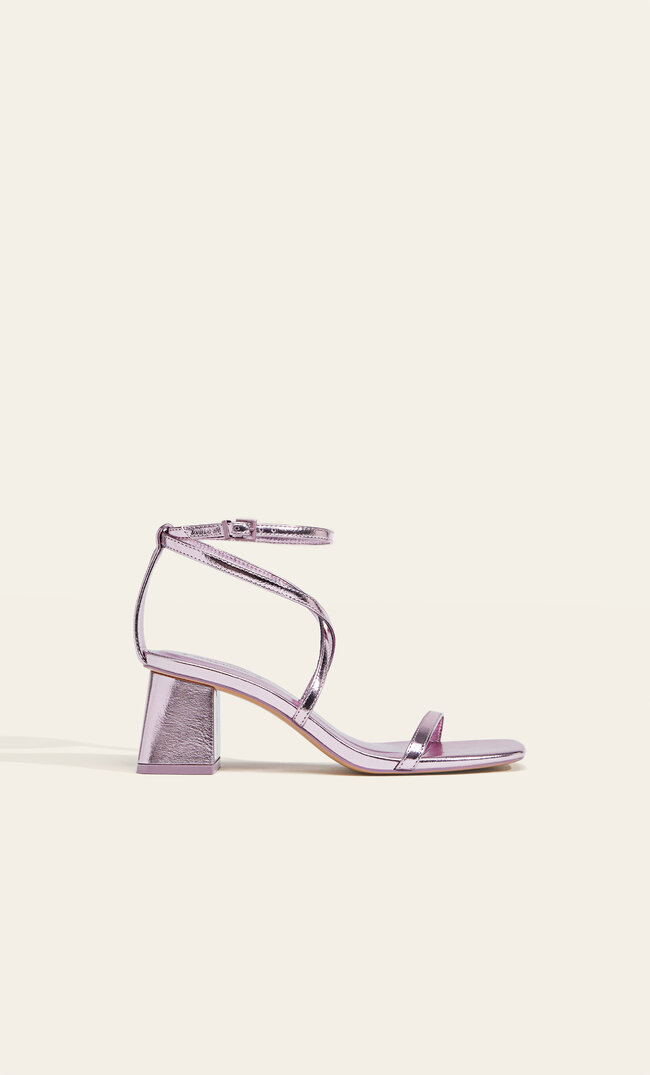 Stradivarius Sandale Metalizate Cu Toc Și Barete Neon 39 Barete imagine reduceri