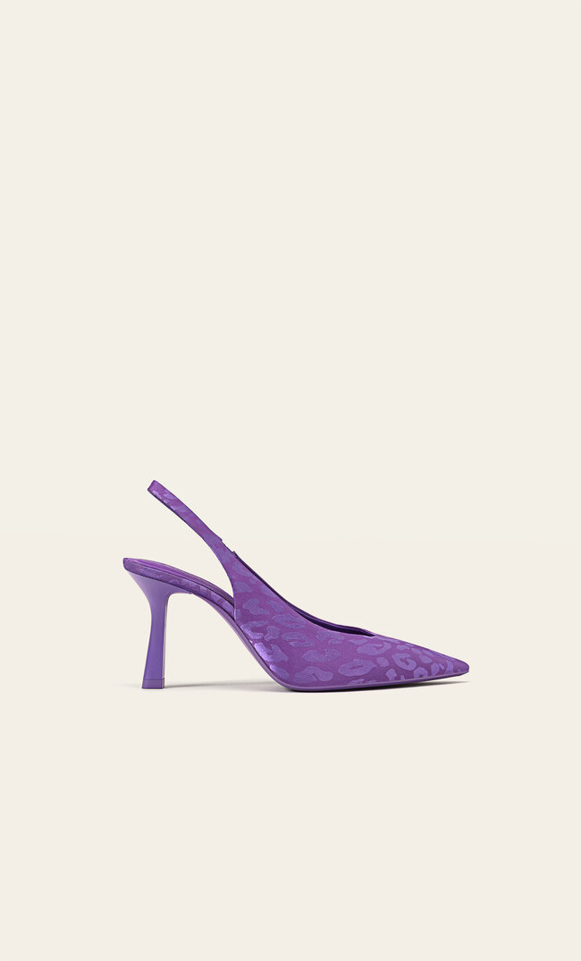 Stradivarius Heeled Slingback Shoes Cardinal Purple 6 product