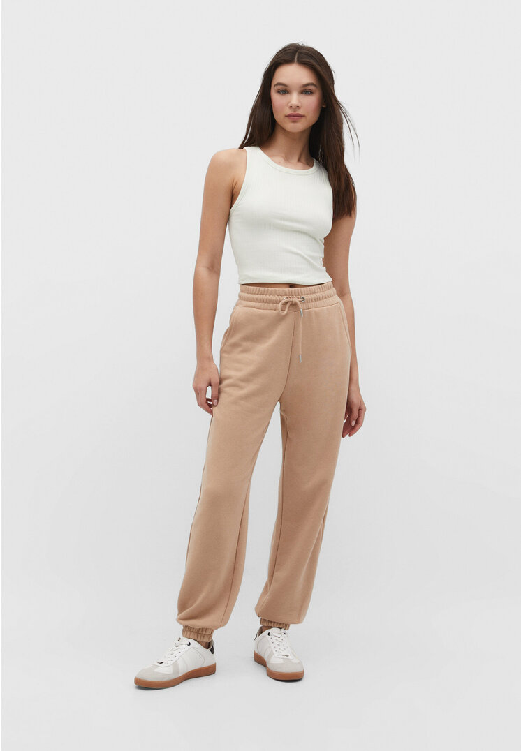 Stradivarius Jogginghose aus Plüschgewebe Steingrau XL