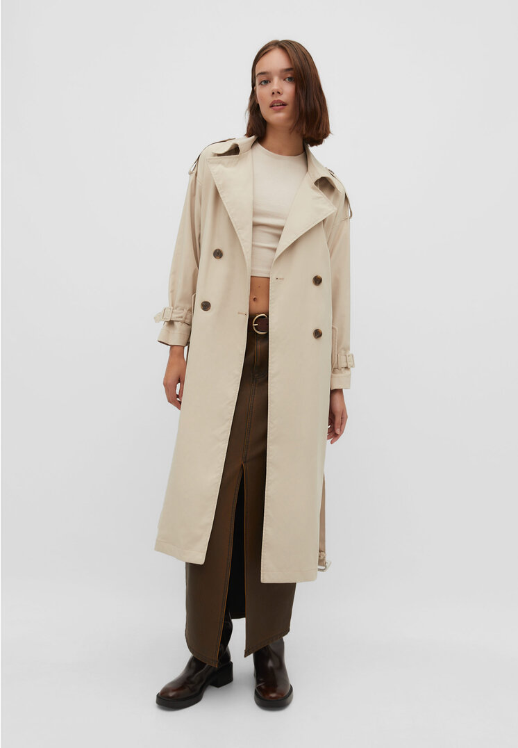 Stradivarius Oversize-Trenchcoat Steingrau S