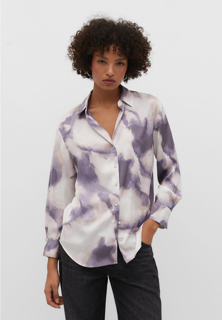 Stradivarius Satin collared shirt  Grey S product