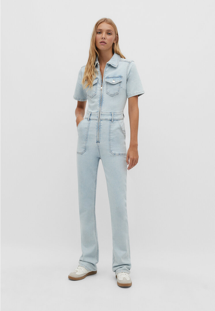 Stradivarius Jeans-Jumpsuit Jeansblau S