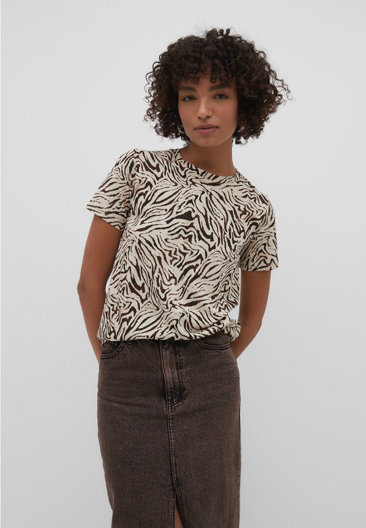 Stradivarius Basic-T-Shirt Steingrau XL