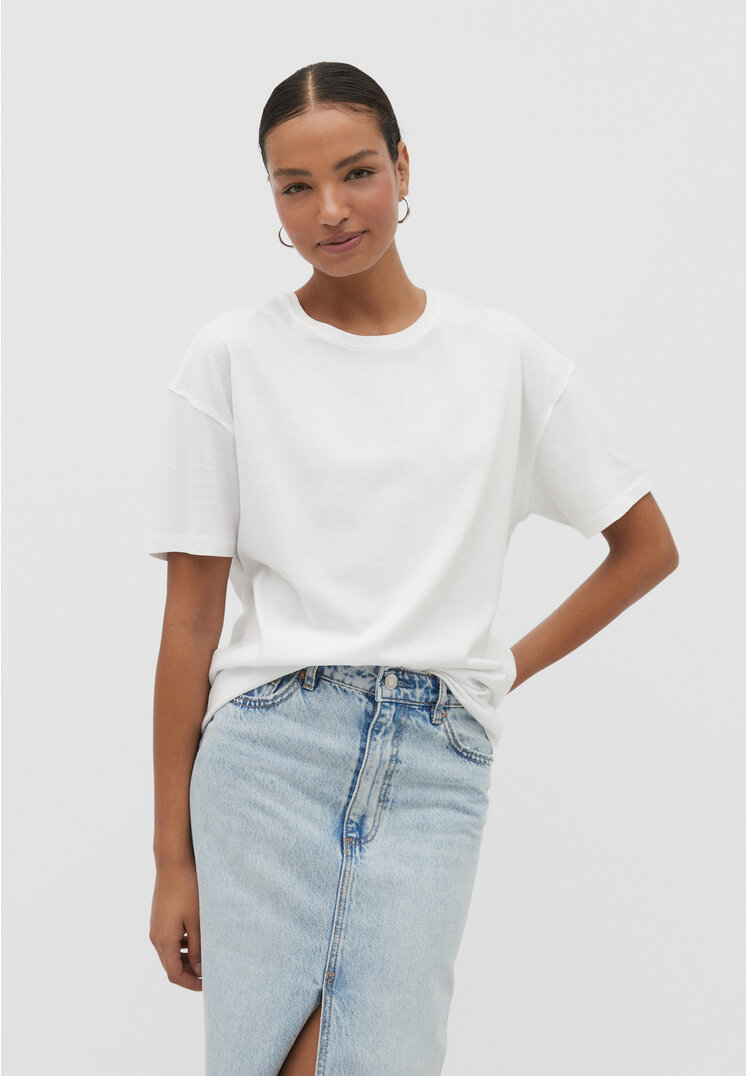 Stradivarius Oversize-Shirt Weiß S