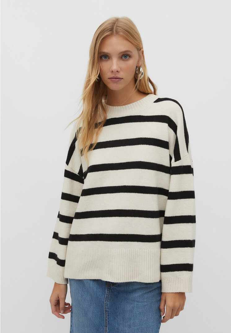 Stradivarius Sweter z miękkiej dzianiny Soft Touch Czarny L