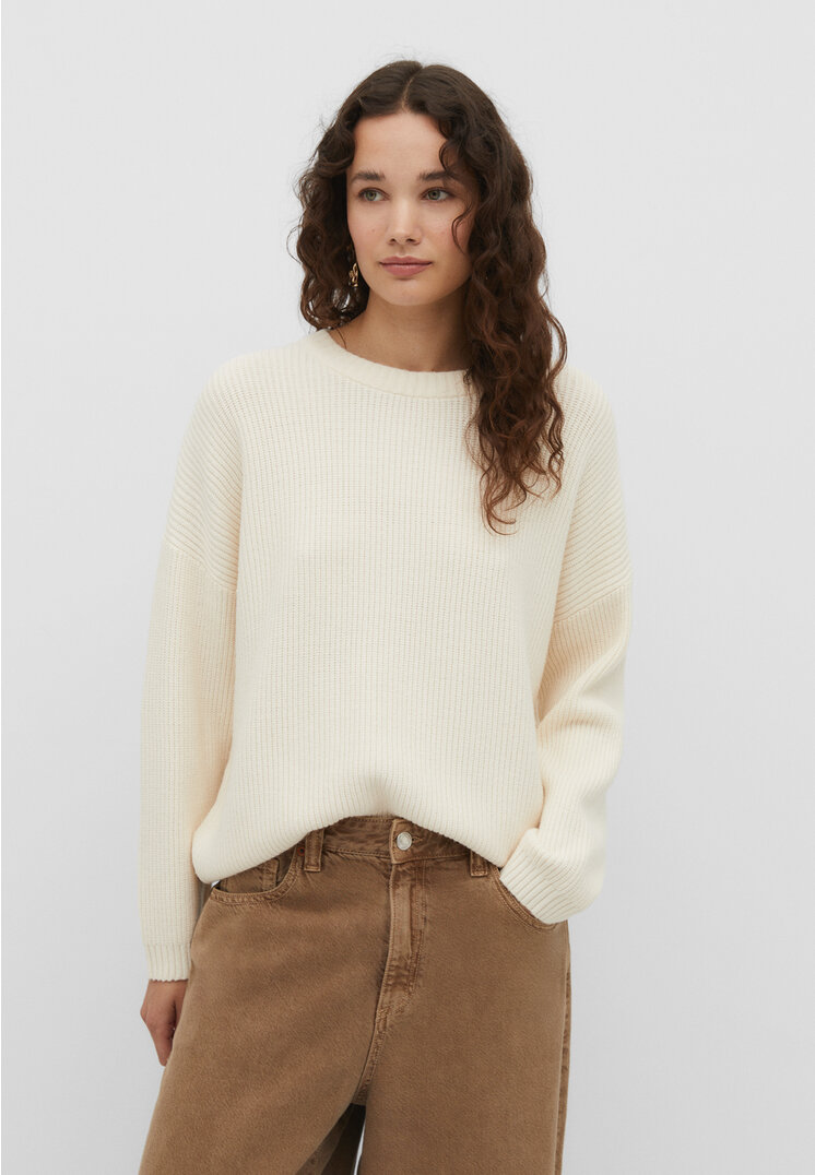 Stradivarius Dzianinowa bluza Waniliowy M