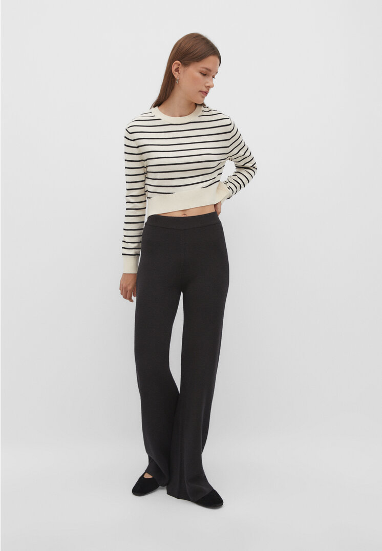 Stradivarius Lange Strickhose Schwarz XS