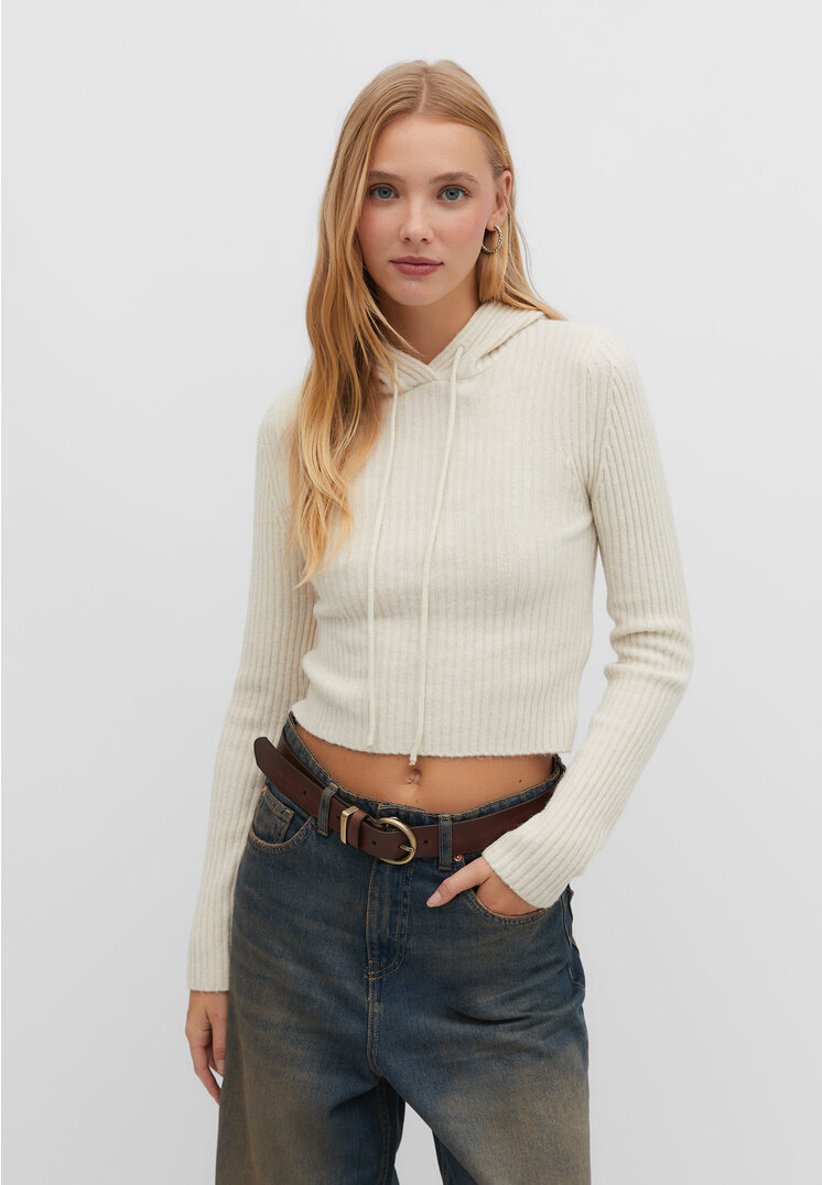 Stradivarius Weicher Kapuzenpullover Steingrau M