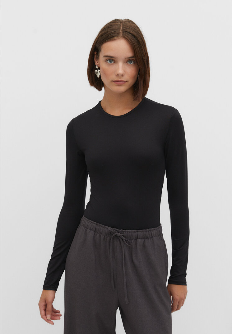 Stradivarius Basic-Body aus Polyamid Schwarz S