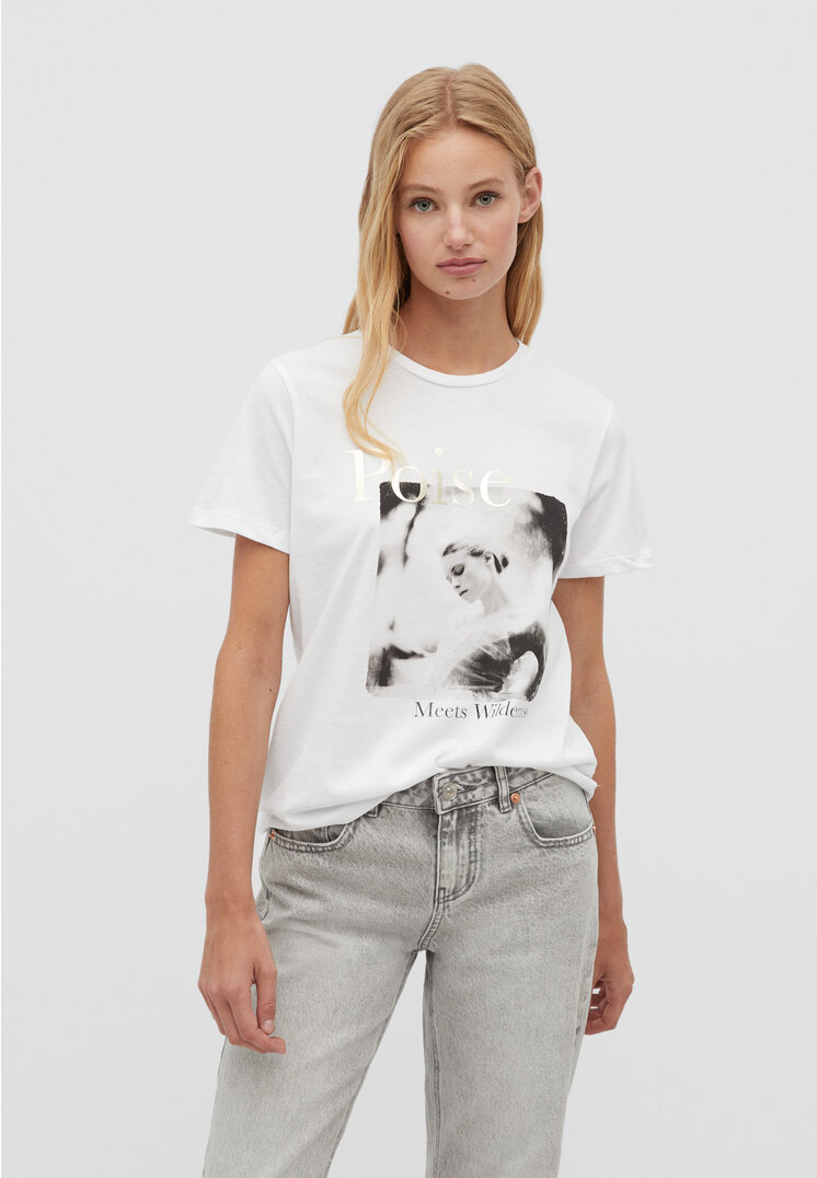 Stradivarius Ballerina-Shirt Weiß S