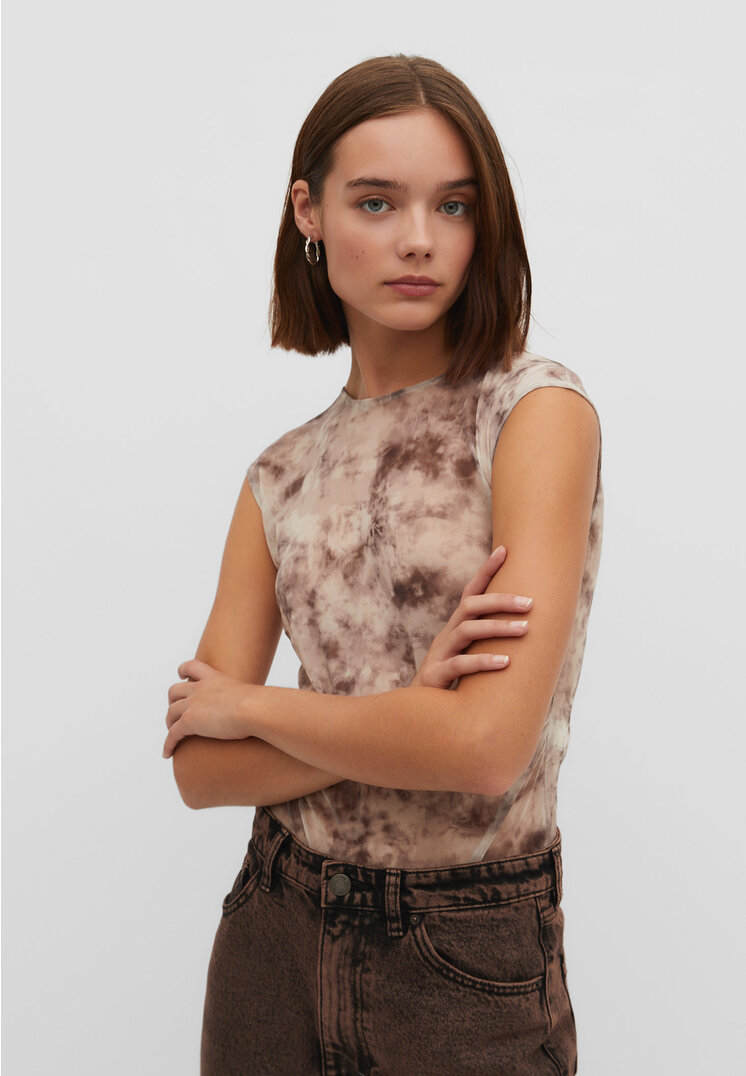 Stradivarius Body z minirękawem Ciemnoszary S