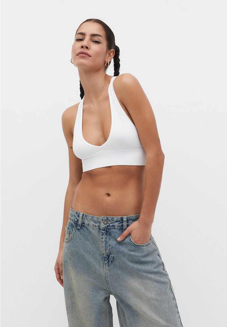Stradivarius Nahtloser Bralette mit gekreuzten Trägern hinten Weiß XL
Stradivarius Nahtloser Bralette mit gekreuzten Trägern hinten Weiß XL