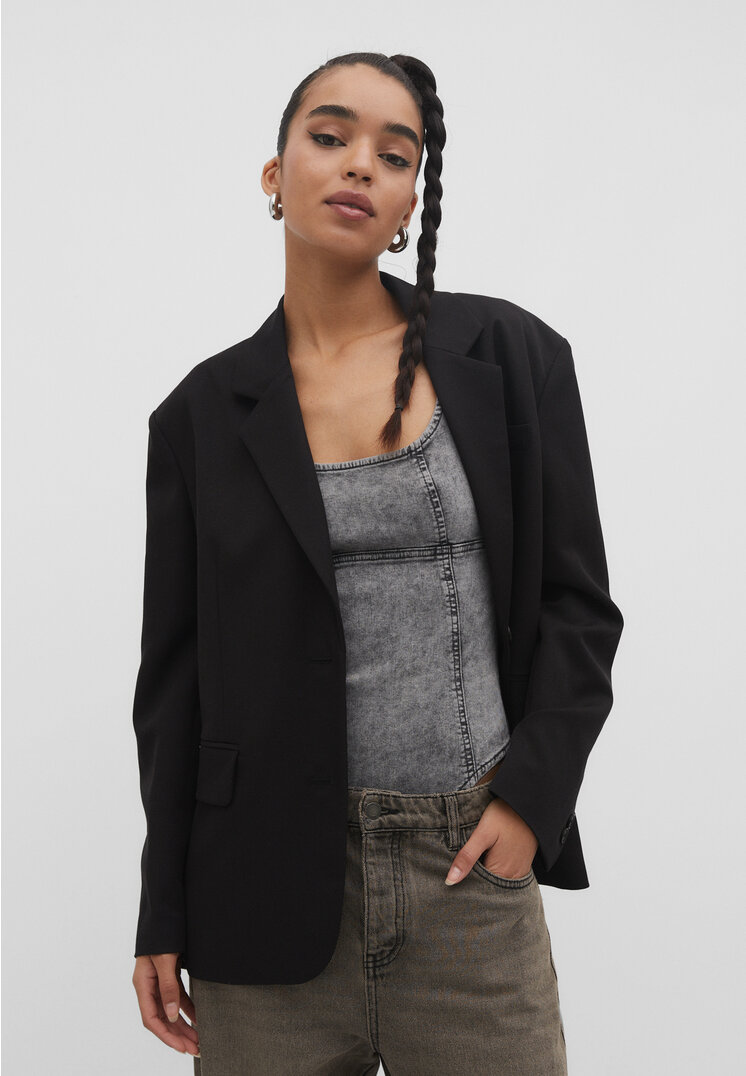 Stradivarius Marynarka oversize Czarny L
