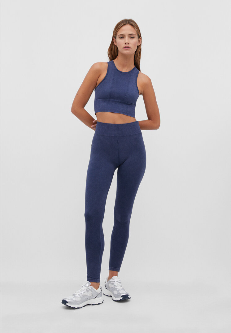 Stradivarius Sportleggings im Washed-Look Marineblau M