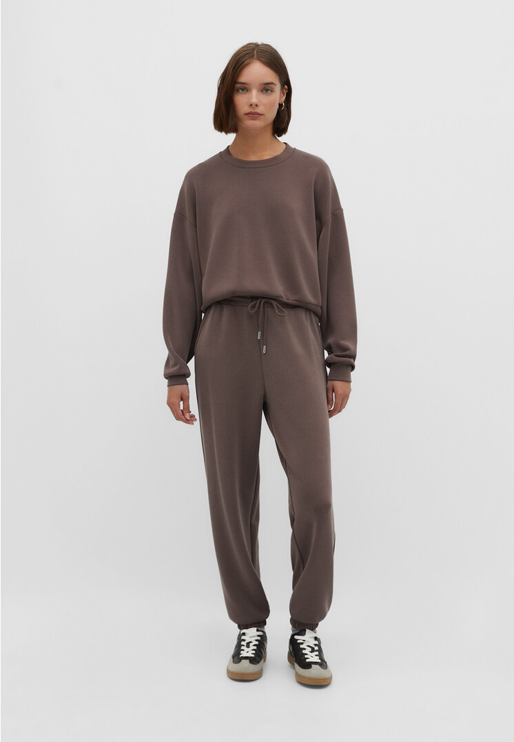Stradivarius Miękkie spodnie jogger Brązowy XL