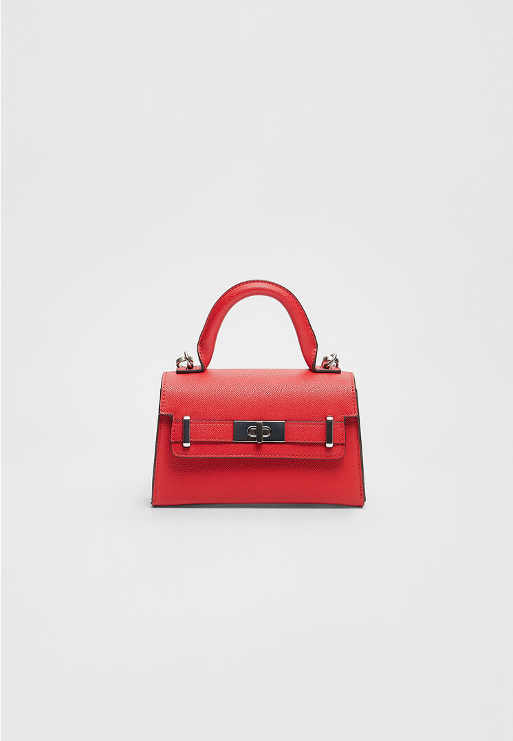Stradivarius Mini-Umhängetasche Schnalle Rot OS