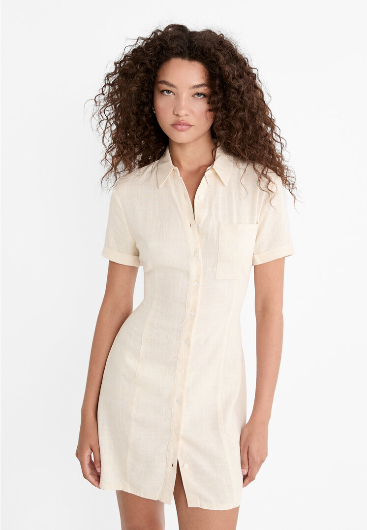 Stradivarius Kurzes, rückenfreies Kleid mit Leinenanteil Steingrau XL
Stradivarius Kurzes, rückenfreies Kleid mit Leinenanteil Steingrau XL