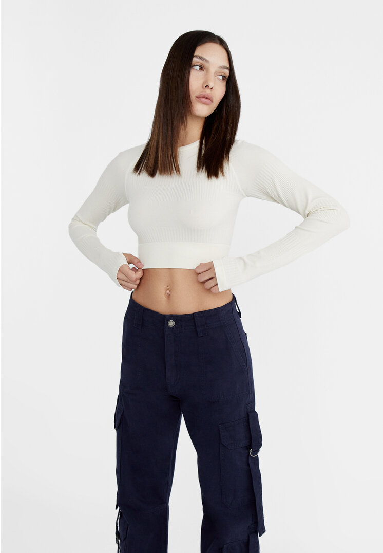 Stradivarius Nahtloses Shirt mit Raglanärmeln und Strukturmuster Steingrau XL
Stradivarius Nahtloses Shirt mit Raglanärmeln und Strukturmuster Steingrau XL