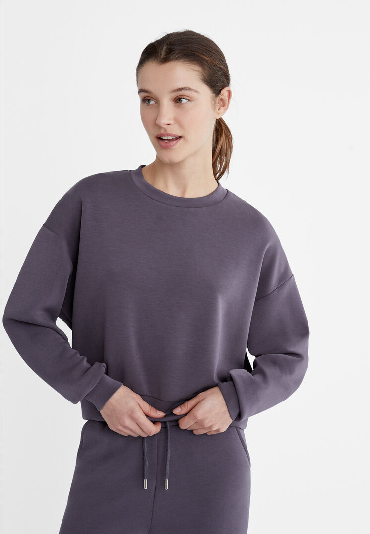 Stradivarius Przyjemna w dotyku bluza z modalu Szary L