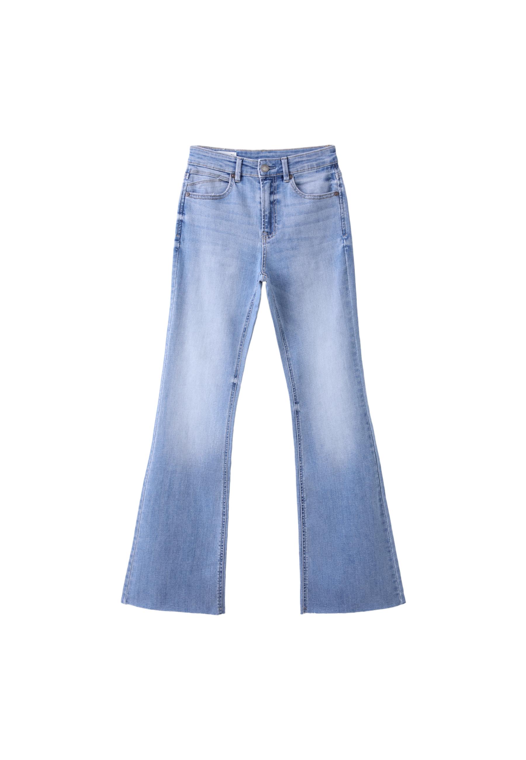 D74 Jeans a campana elasticizzati con spacco