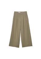 Ayarlanabilir düğmeli keten karışımlı bol paça pantolon - Görsel 20