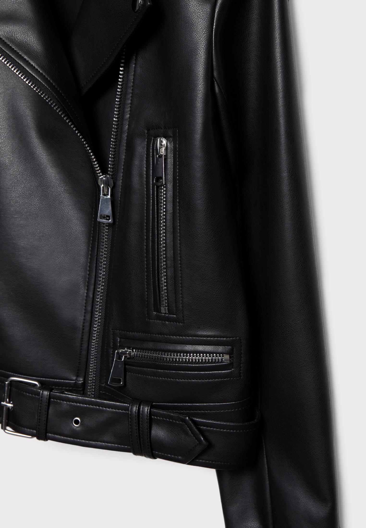 Leather effect puffer jacket - Women's fashion