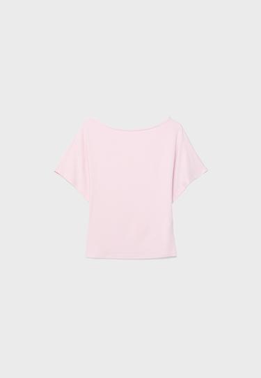 Kısa kollu kayık yaka t-shirt - Görsel 3