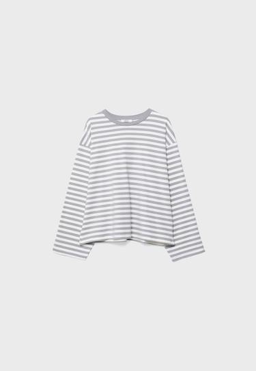 Çizgili uzun kollu t-shirt - Görsel 4