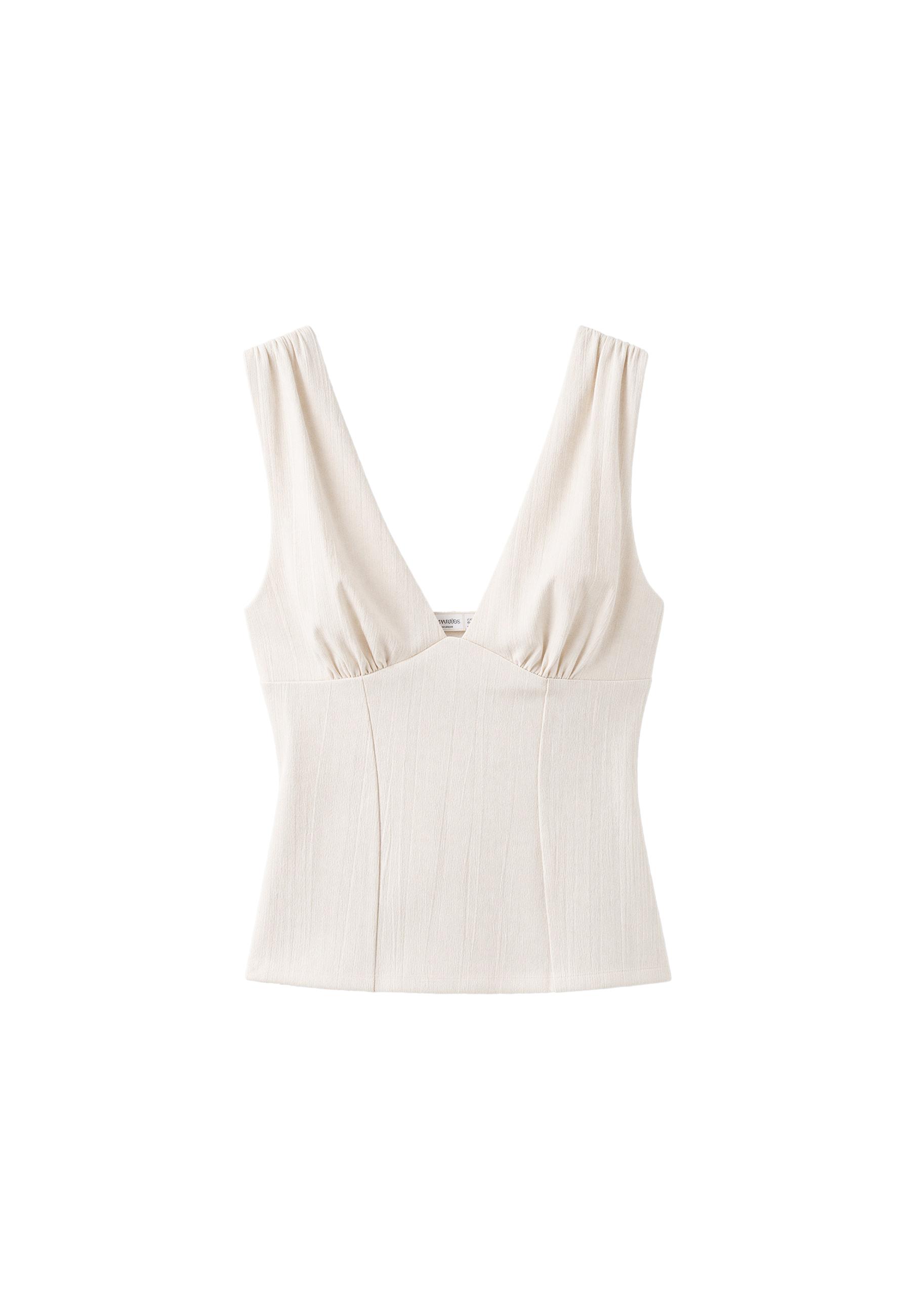 Top attillato con spalline larghe