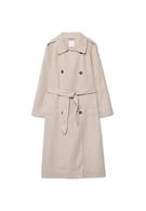 Dökümlü uzun trençkot - Görsel 5