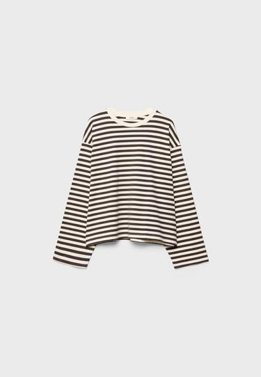 Çizgili uzun kollu t-shirt - Görsel 2