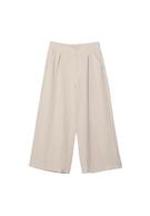 Keten görünümlü culotte pantolon - Görsel 19