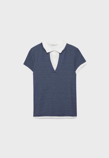 Çift katmanlı kısa kollu polo t-shirt - Görsel 13