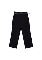 Düz kesim dökümlü kemerli pantolon - Görsel 20